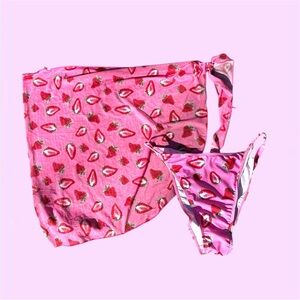 SHEIN Pink Strawberry Bikini Set